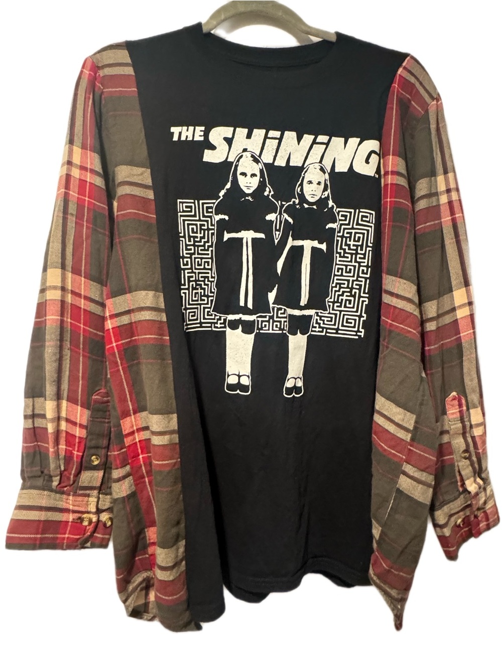 The Shining Twins Upcycled Plaid Flannel Top Large